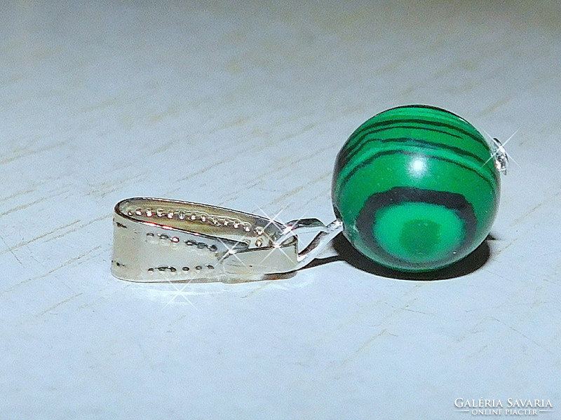 Malachite mineral sphere pendant