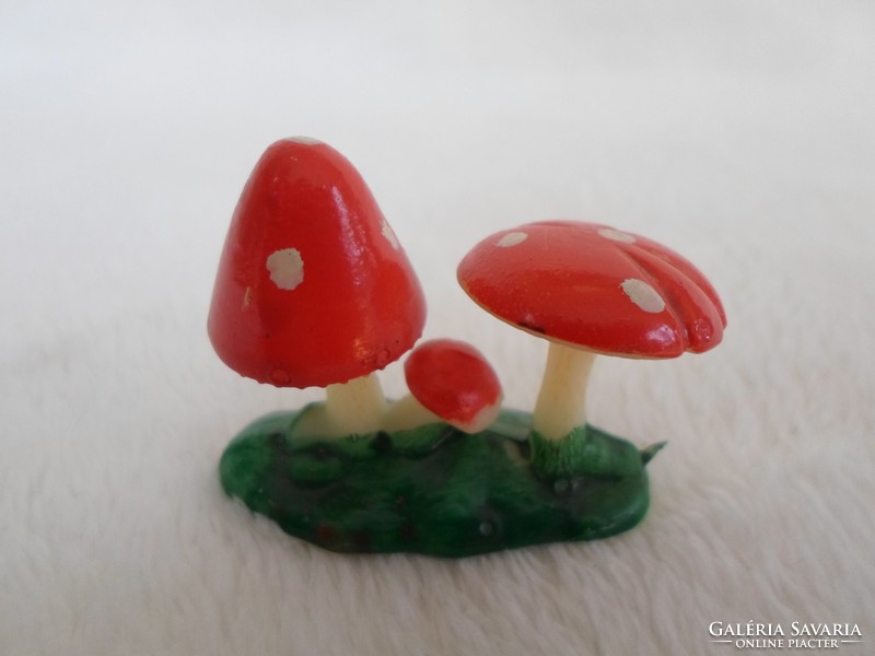 Antique painted miniature vinyl mushrooms