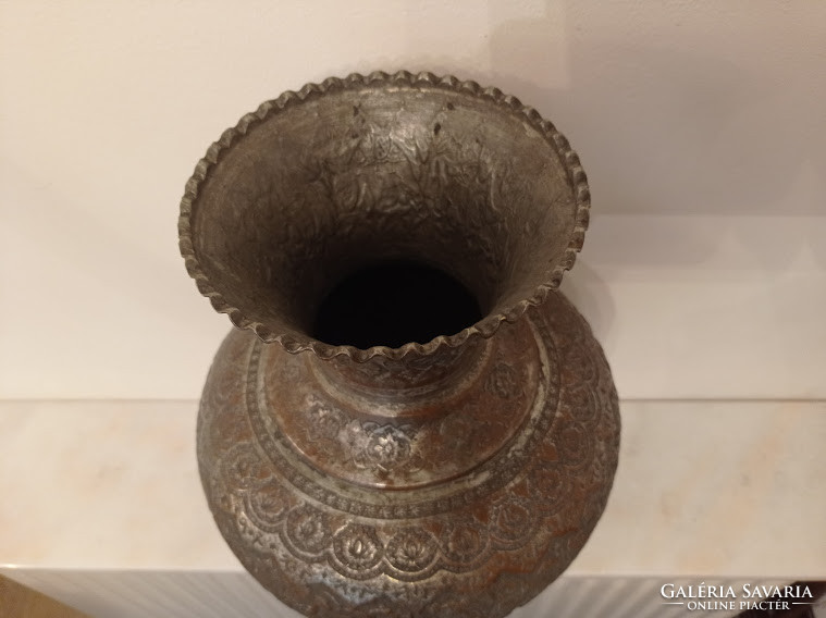 Antik arab domborított poncolt réz perzsa perzsia kanna váza Irán 4385