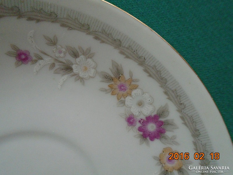 6 db régebbi virágos kínai porcelán csésze alátét 11,8 cm