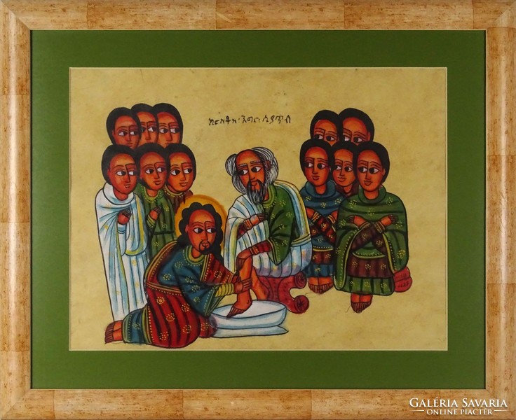 1G033 Nagycsütörtök Jézus megmossa a tanítványok lábát 28 x 38 cm