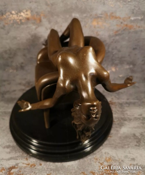 Sitting female act - bronze sculpture