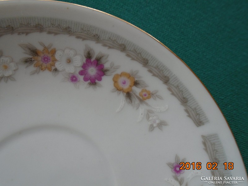 6 db régebbi virágos kínai porcelán csésze alátét 11,8 cm