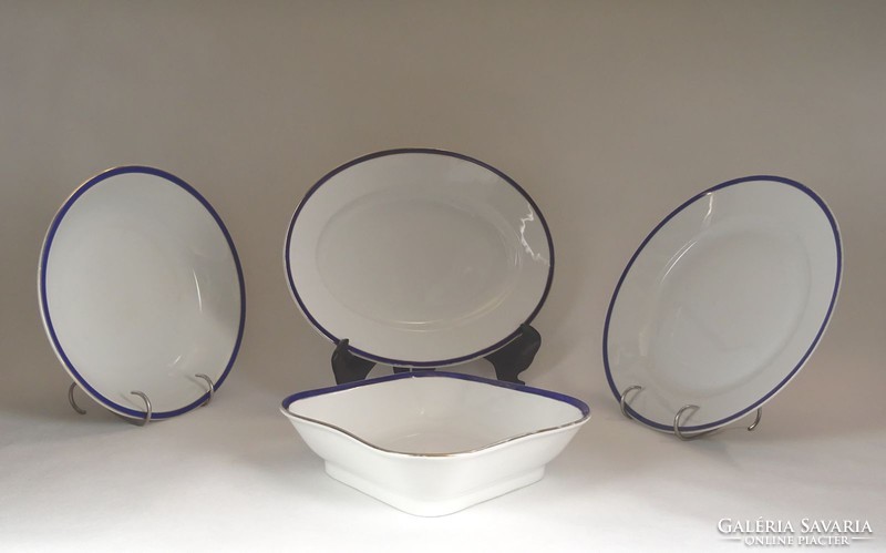 1G047 old zsolnay blue white gold border 4 piece bowl set