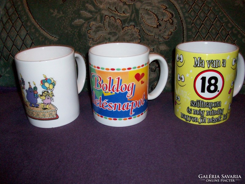 Birthday mug / glass 3 pcs.