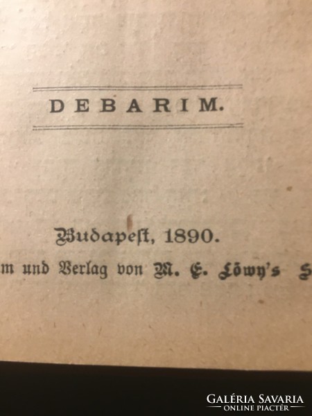 Pentateuch v. / Debarim 1890 / löwy, s / ritka / judaika