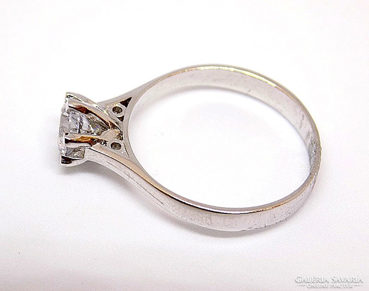 Fehér arany köves gyűrű (ZAL-Au91980)