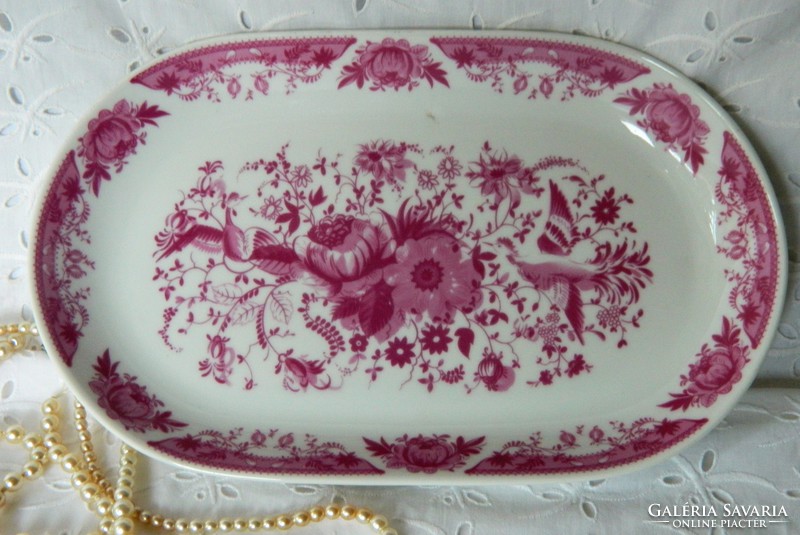 Kahla porcelain oval bowl with a pink pattern