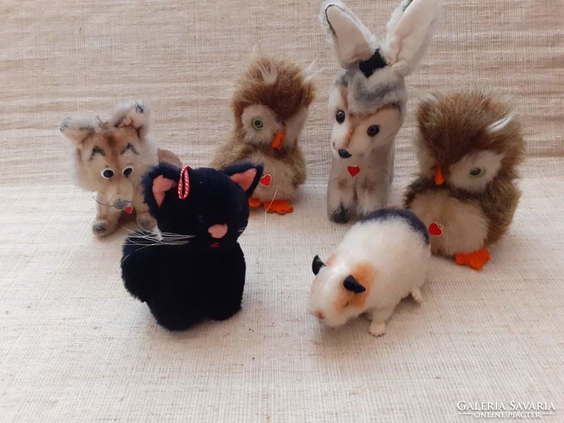 6-piece old heart marked animal figure collection in one