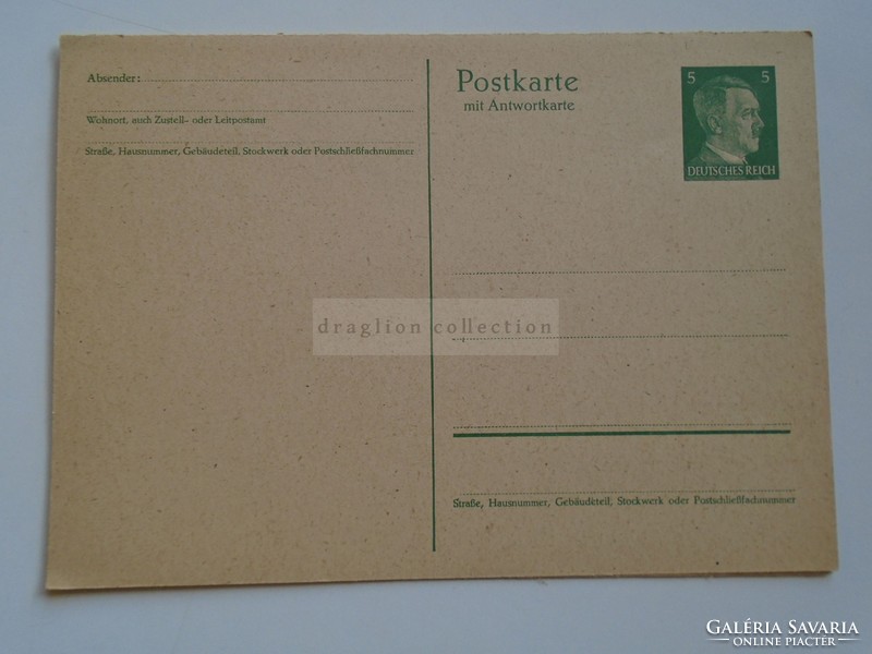 AV837.8 Második világháborús német  díjjegyes levelezőlapok  4  db  (6 db, 2 válaszlappal)