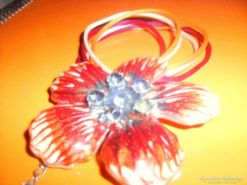 Dreamy! Fire flower smoky quartz stony craftsman vintage necklace.- Unique piece