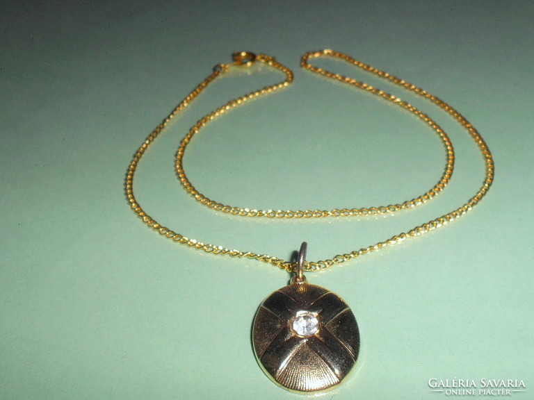 Classic lens gold gold filled necklace
