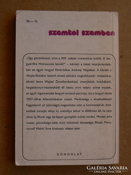 Wajda (face to face), Gergely Bikácsi 1975, book in good condition