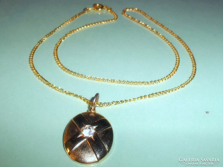 Classic lens gold gold filled necklace