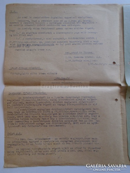Av835.8 Old document of the Minister of Defense 1947 kamocsa Szekler visy great door