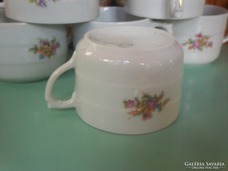 Antik Drasche porcelán teás készlet, 6 db