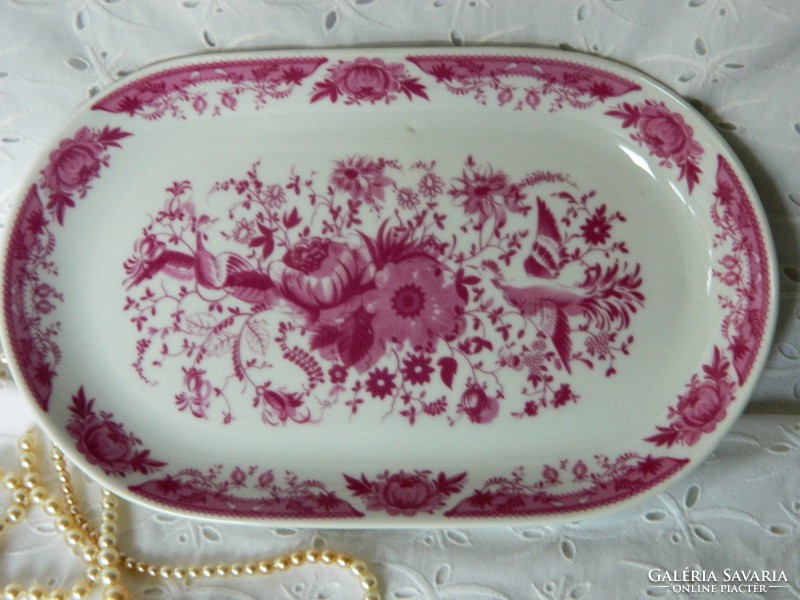 Kahla porcelán ovális tál, kínáló pink mintázattal