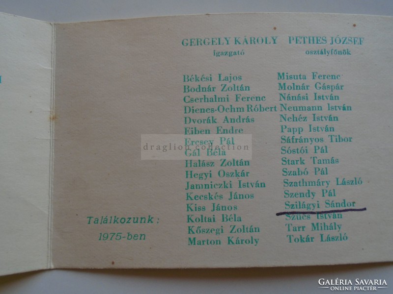 AV837.27 SÁROSPATAK  Rákóczi Gimnázium 1965 Csengőbúcsú meghívó