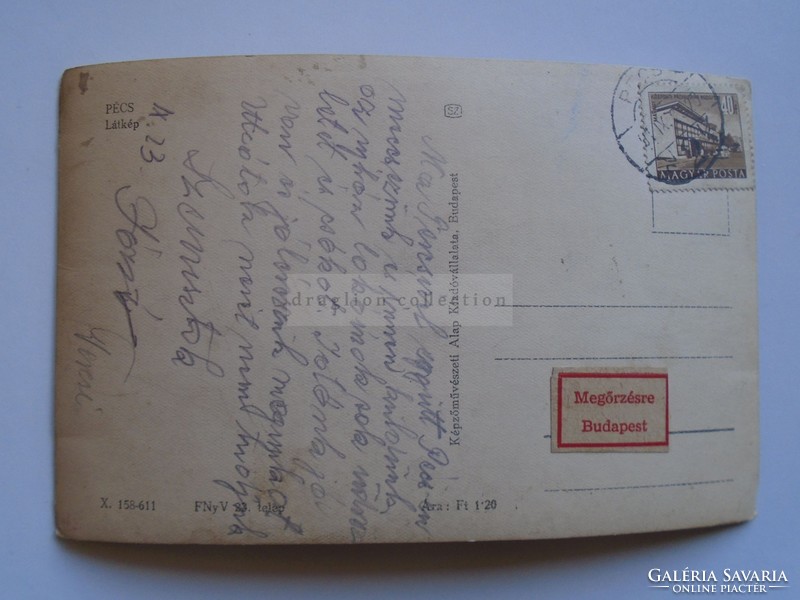 D184613 old postcard for the preservation of Pécs Budapest 1961