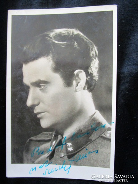 János Sárdy opera singer bonviván signed dedicated photo sheet soldier uniform photo approx. 1944