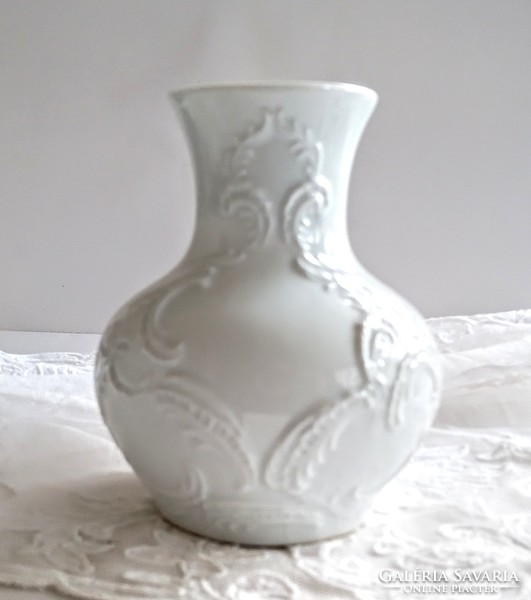 Royal kpm white embossed vase