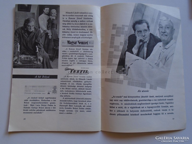 AV838.1 NEMZETI SZÍNHÁZ Programfüzetek  4 db (színdarabok és éves programok) 1960-as évek