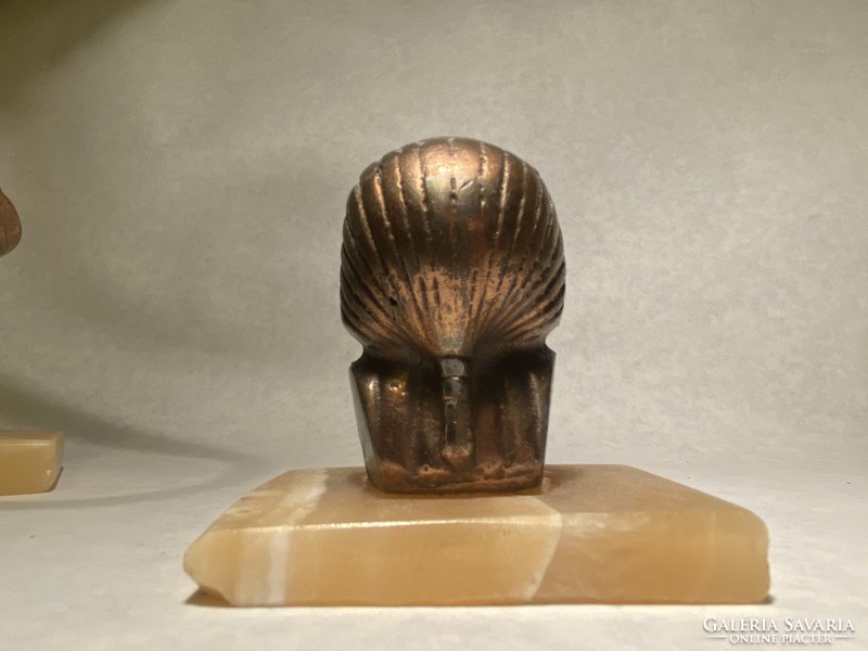3 pcs copper Egyptian ornament, a must-have tourist gift. Large sphinx, tutanhamon death mask and nofetiti