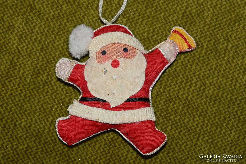 Régi retro karácsonyfadísz textil Mikulás Karácsony , Szilveszter ünnepi dekoráció