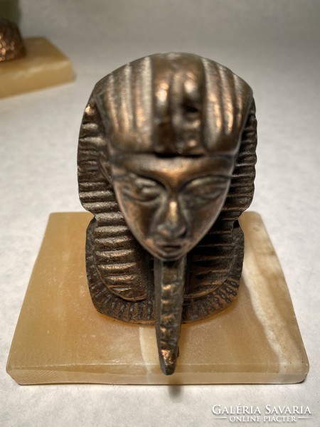 3 pcs copper Egyptian ornament, a must-have tourist gift. Large sphinx, tutanhamon death mask and nofetiti