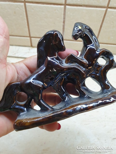 Retro glazed ceramic horse sculpture for sale!