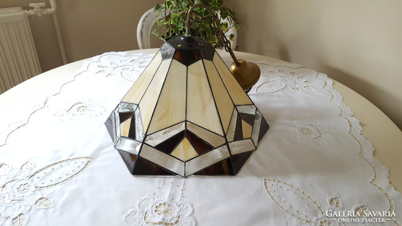 Special tiffany lampshade with polished crystal inlay