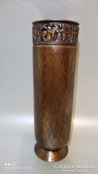 Goldsmith Margit Tevan (1901-1978) - marked large size - copper bronze vase