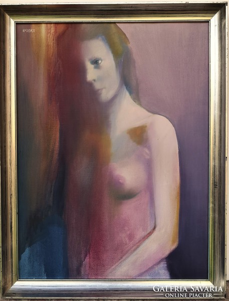 Éva Kárpáti (1936 -) nude c. Picture gallery oil painting with original guarantee !!!