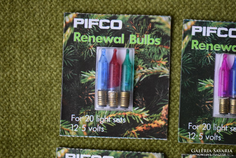 Vintage pifco 12.5 Volt mini glowing christmas tree decoration light bulb replacement bulb unopened original 12pcs. (Iii)