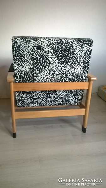 Renovated retro armchair pair