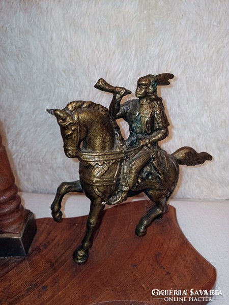 Rare copper rider statue lamp