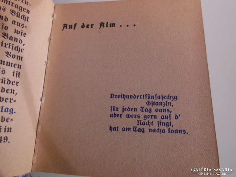 Könyv -  1949 év - AUF DER ALM - 384 OLDAL - 9,5 x 9  cm - SZÉP ÁLLAPOT