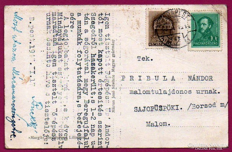 053 --- Futott képeslap   Miskolc 1943