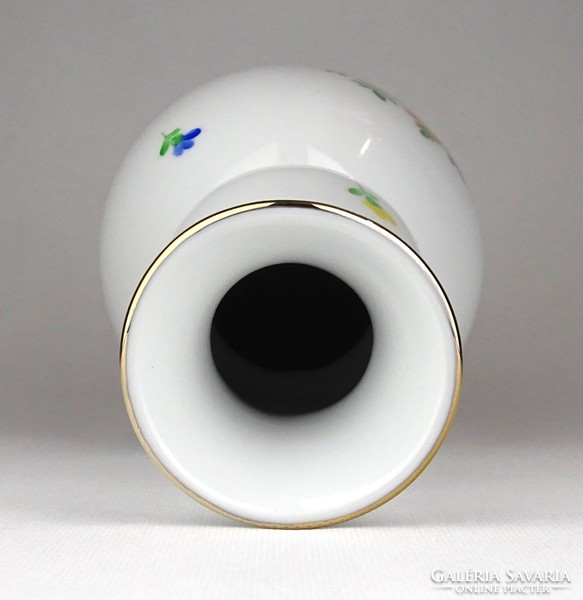 1D563 Hibátlan kézifestéssel Herendi díszített virágdíszes porcelán váza 21.5 cm