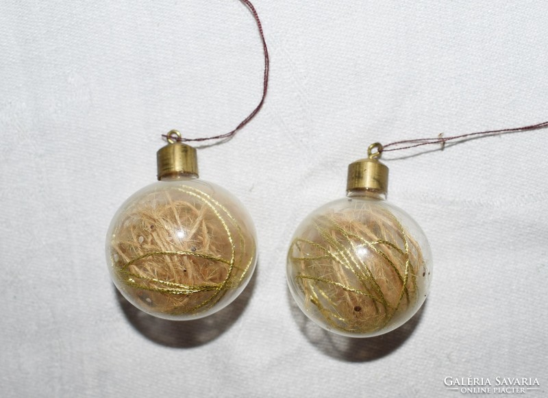 Old Christmas tree decoration 2pcs. Glass sphere 3cm