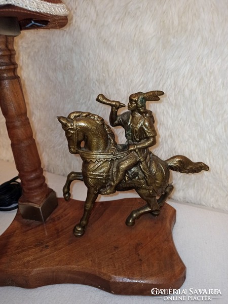 Rare copper rider statue lamp