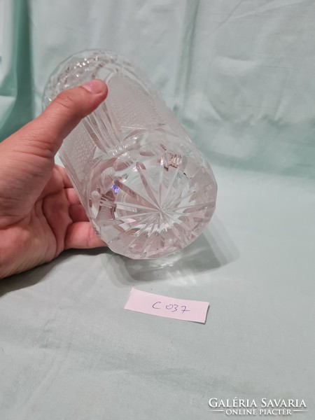 Csiszolt üveg váza  20 cm