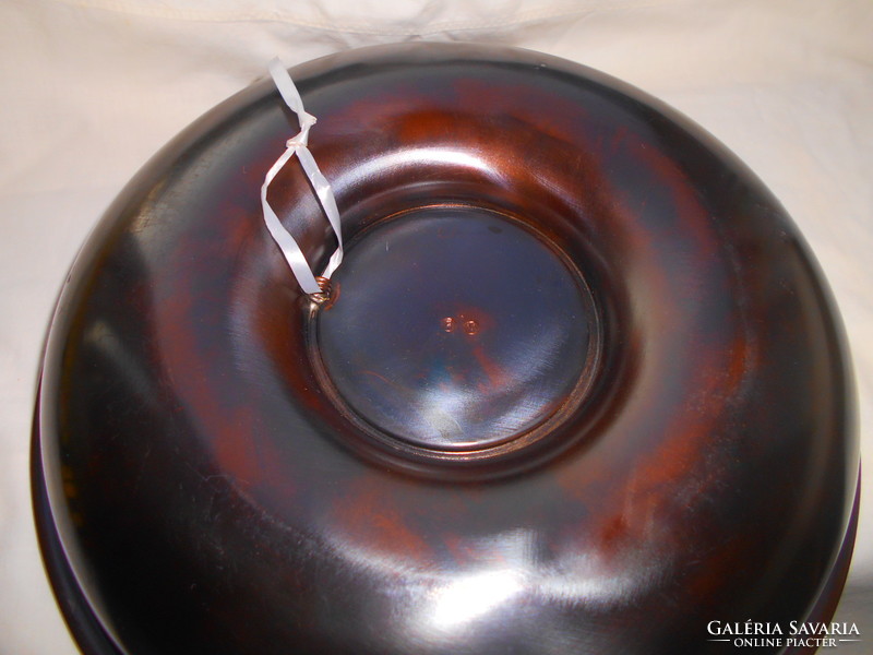 Signed metal bowl with fire enamel (wire enamel) decoration 27 cm- purchased at the art gallery