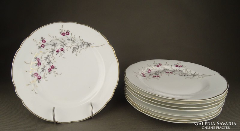 1G122 Porcelán virágos lapos tányér 8 darab
