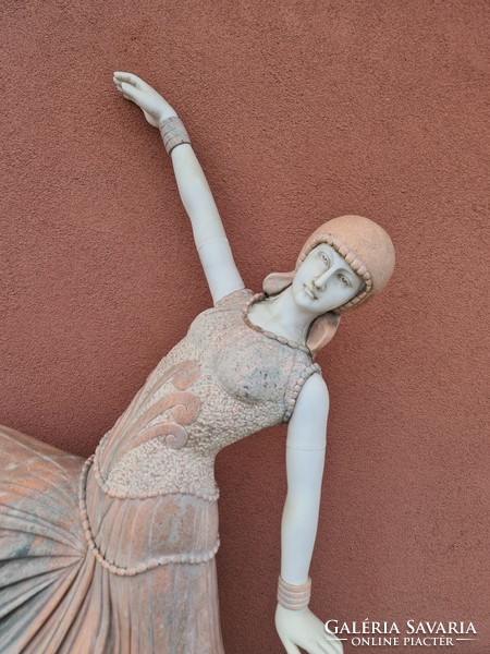 Art deco márvàny táncos nő szobor