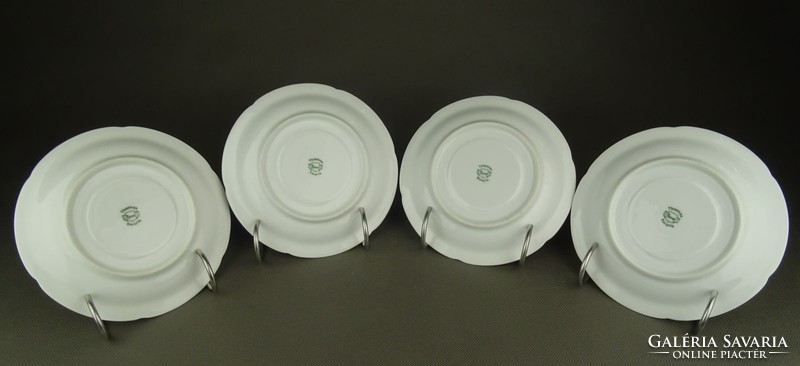 1G120 Régi virágmintás jelzett Bavaria porcelán csészealj 4 darab