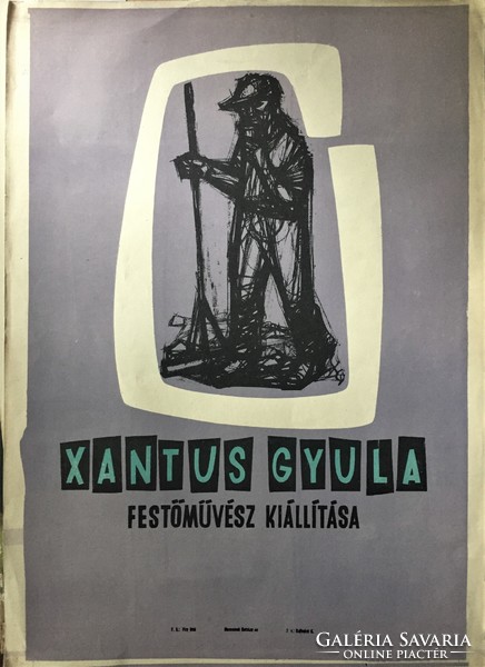 Xantus Gyula festőművész kiállítása ofszet plakát