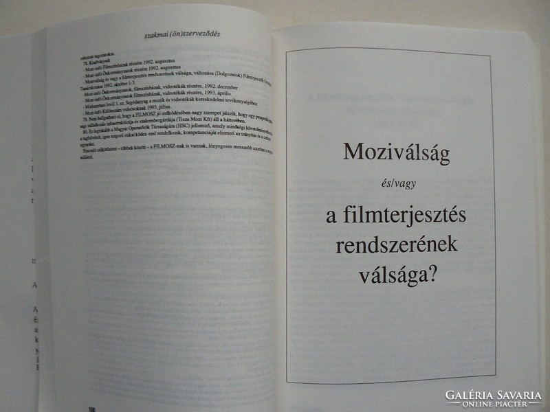 On the way - the transformation of the film distribution system '82 -'92, Árpád Juhász 1993, book in good condition