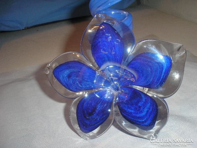 Murano, sapphire blue twisted glass ornament flawless rarity 16cm