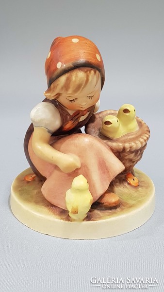 Rare! Old hummel, little girl with little chicks figurine
